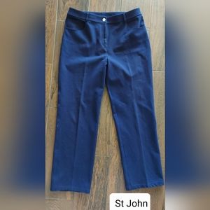 CLEARANCE St. John Yellow Tag Dark Blue Navy Pants Size 10 Luxury
